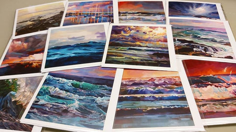 Pack Of 20 Mixed Colour Greeting Cards - Contemporary art from Ireland. Paintings & prints by Irish seascape & landscape artist Kevin Lowery.