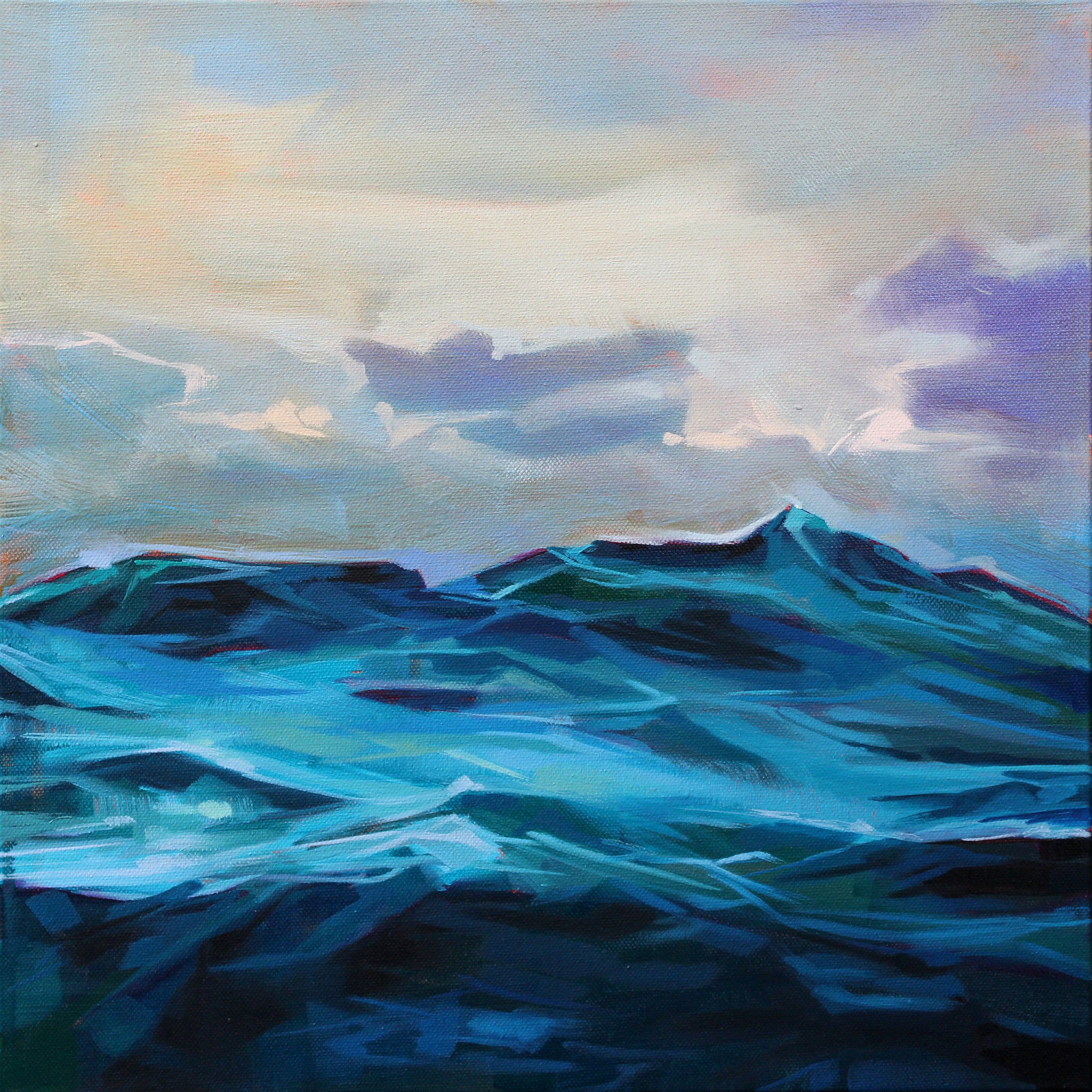 Choppy Waters At Easkey - Pack Of 10 Greeting Cards - Contemporary art from Ireland. Paintings & prints by Irish seascape & landscape artist Kevin Lowery.