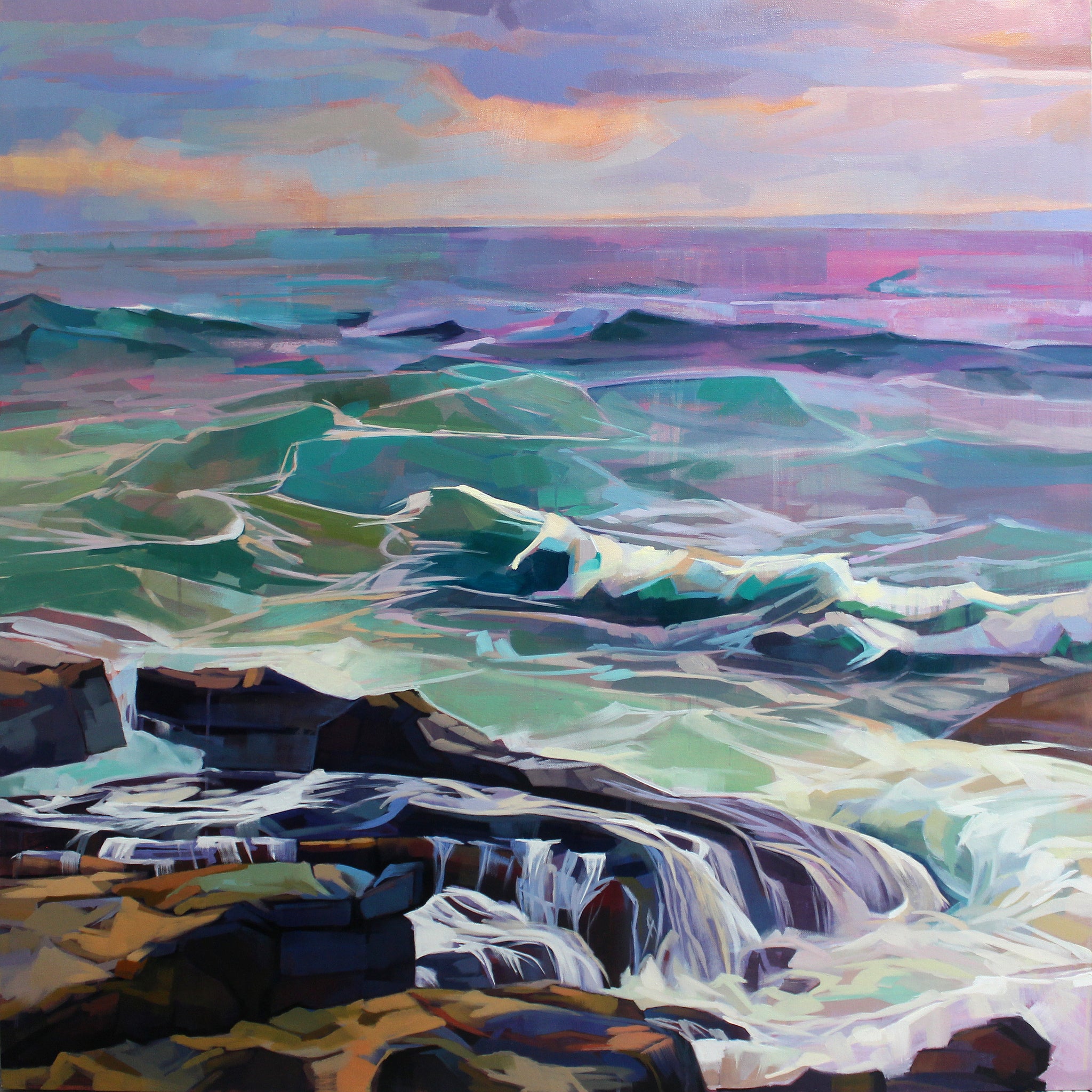 Creevy, Storm Eleanor - Pack Of 10 Greeting Cards - Contemporary art from Ireland. Paintings & prints by Irish seascape & landscape artist Kevin Lowery.