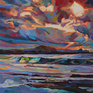 Main Beach, Bundoran, Storm Brendan - Contemporary art from Ireland. Paintings & prints by Irish seascape & landscape artist Kevin Lowery.