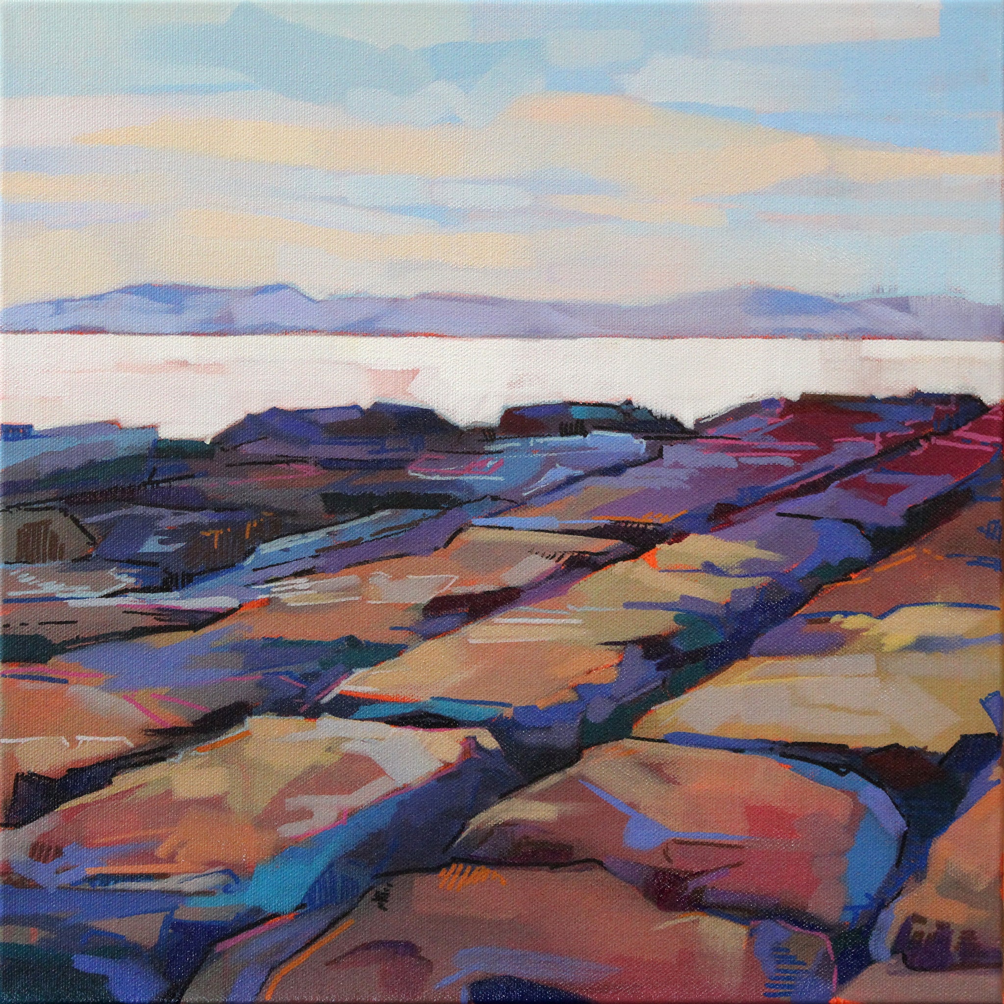 Rocks At Pampa IV - Contemporary art from Ireland. Paintings & prints by Irish seascape & landscape artist Kevin Lowery.