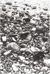 Pebbles Near Raughly Harbour - Limited Edition Print - Contemporary art from Ireland. Paintings & prints by Irish seascape & landscape artist Kevin Lowery.