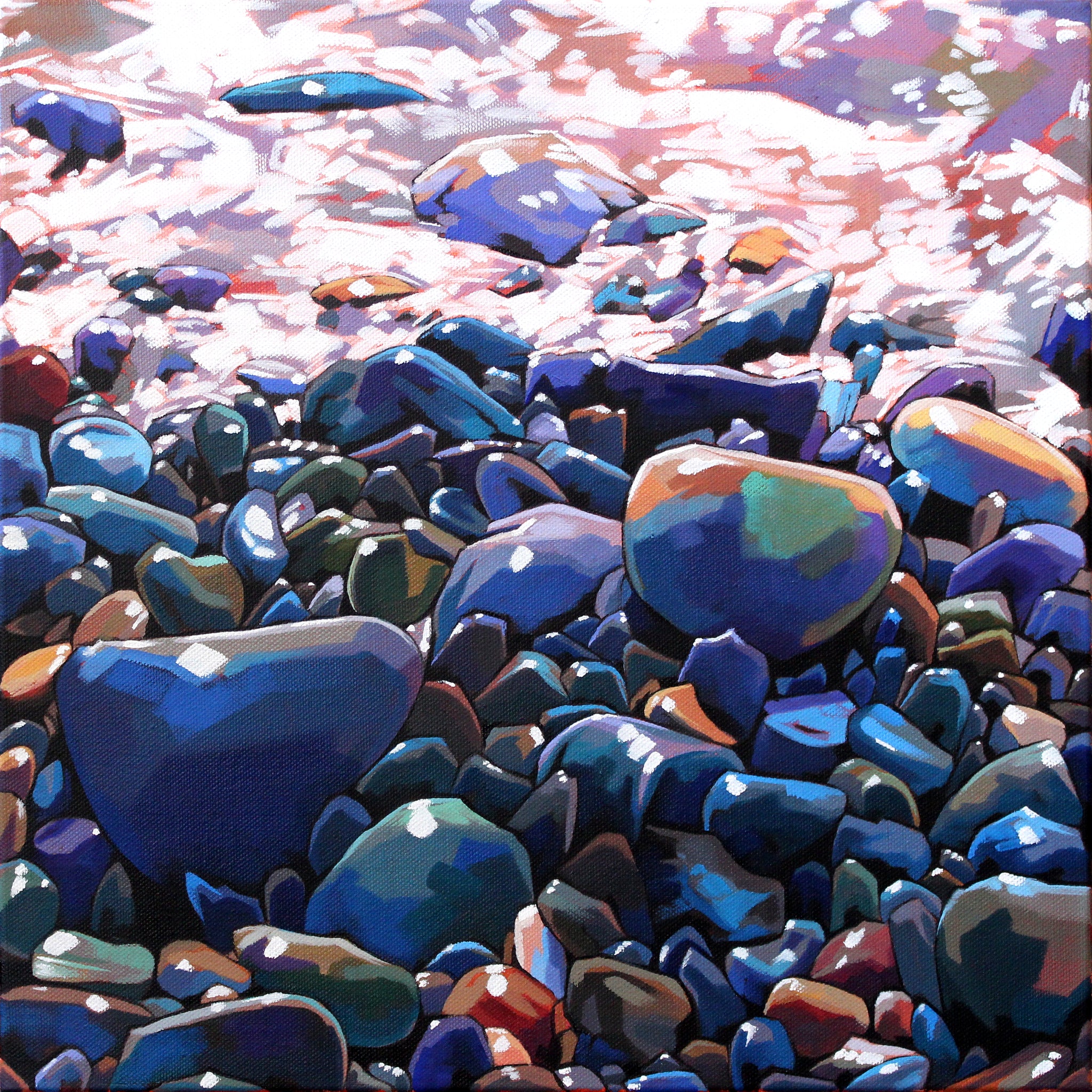 Pebbles V - Limited Edition Print - Contemporary art from Ireland. Paintings & prints by Irish seascape & landscape artist Kevin Lowery.