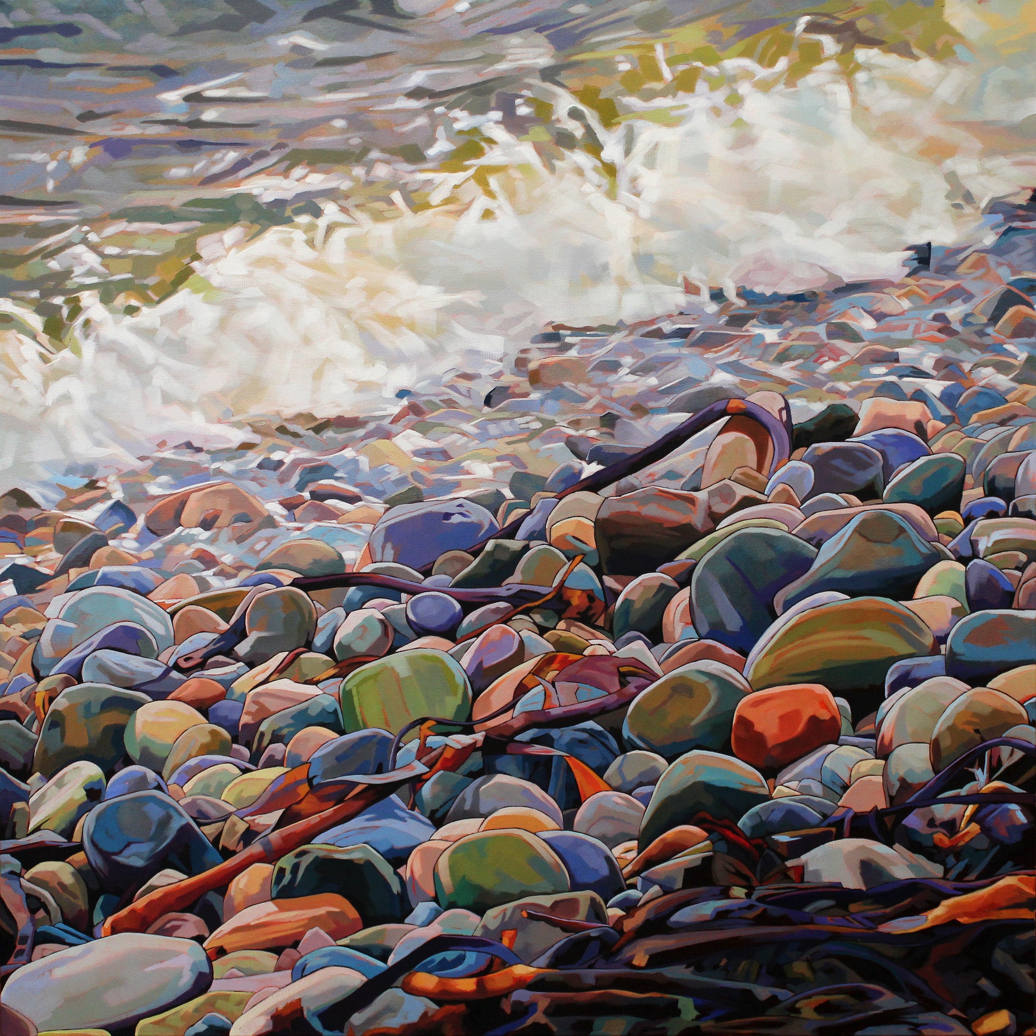 Pebbles At Cregg - Contemporary art from Ireland. Paintings & prints by Irish seascape & landscape artist Kevin Lowery.