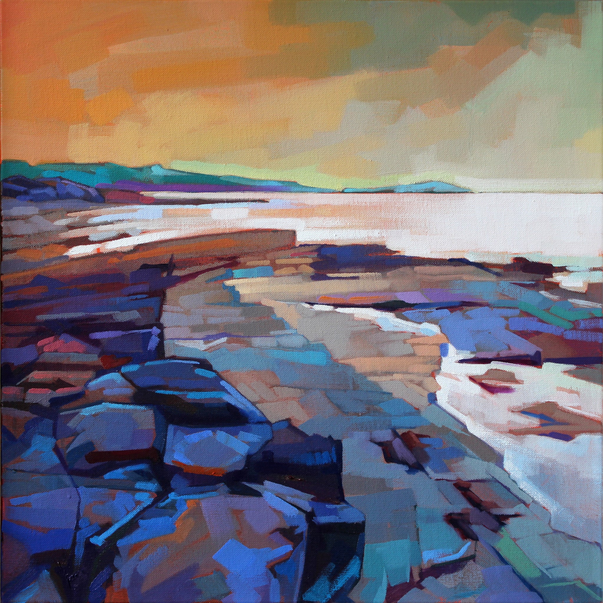 Rocks At Pampa II - Contemporary art from Ireland. Paintings & prints by Irish seascape & landscape artist Kevin Lowery.