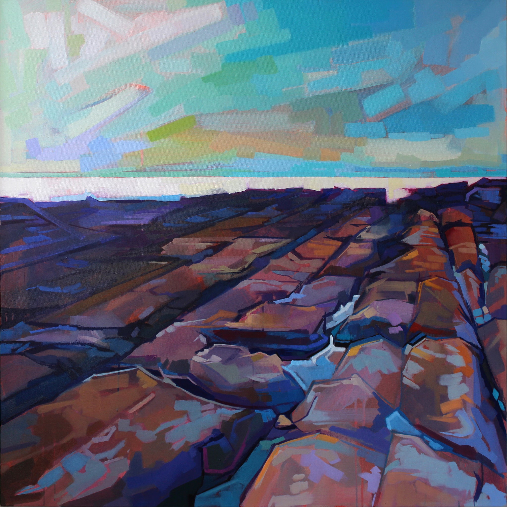 Rocks At Pampa - Contemporary art from Ireland. Paintings & prints by Irish seascape & landscape artist Kevin Lowery.