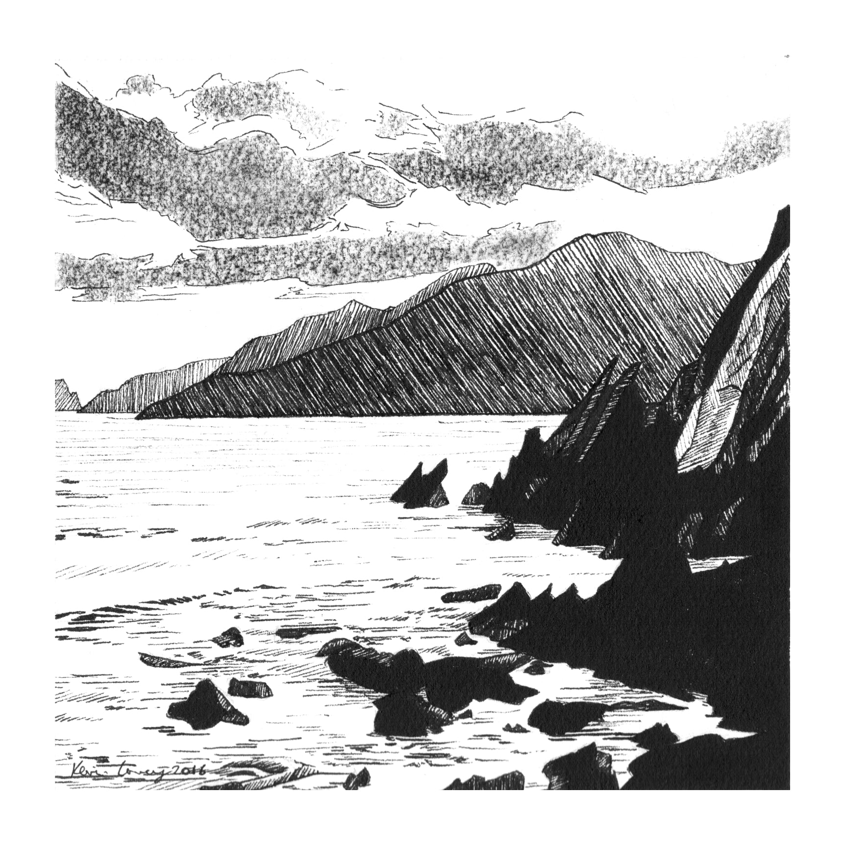 Slea Head - Pack Of 10 Greeting Cards - Contemporary art from Ireland. Paintings & prints by Irish seascape & landscape artist Kevin Lowery.